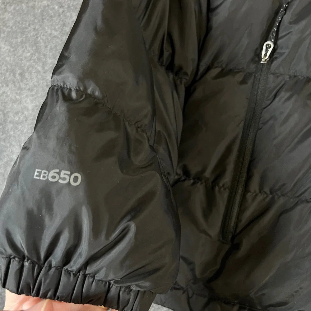 Eddie Bauer Mens Wide Channel Hooded Down Jacket EB650 Black Large Outdoor